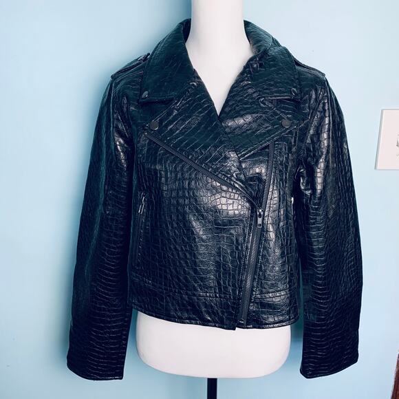 NWT ModCloth Crocodile Rock Moto Jacket Size Large - Picture 2 of 8